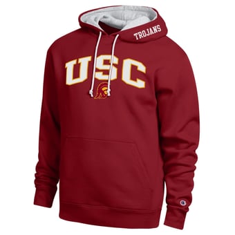 Men's Champion  Cardinal USC Trojans Arch Tackle Twill Hoodie