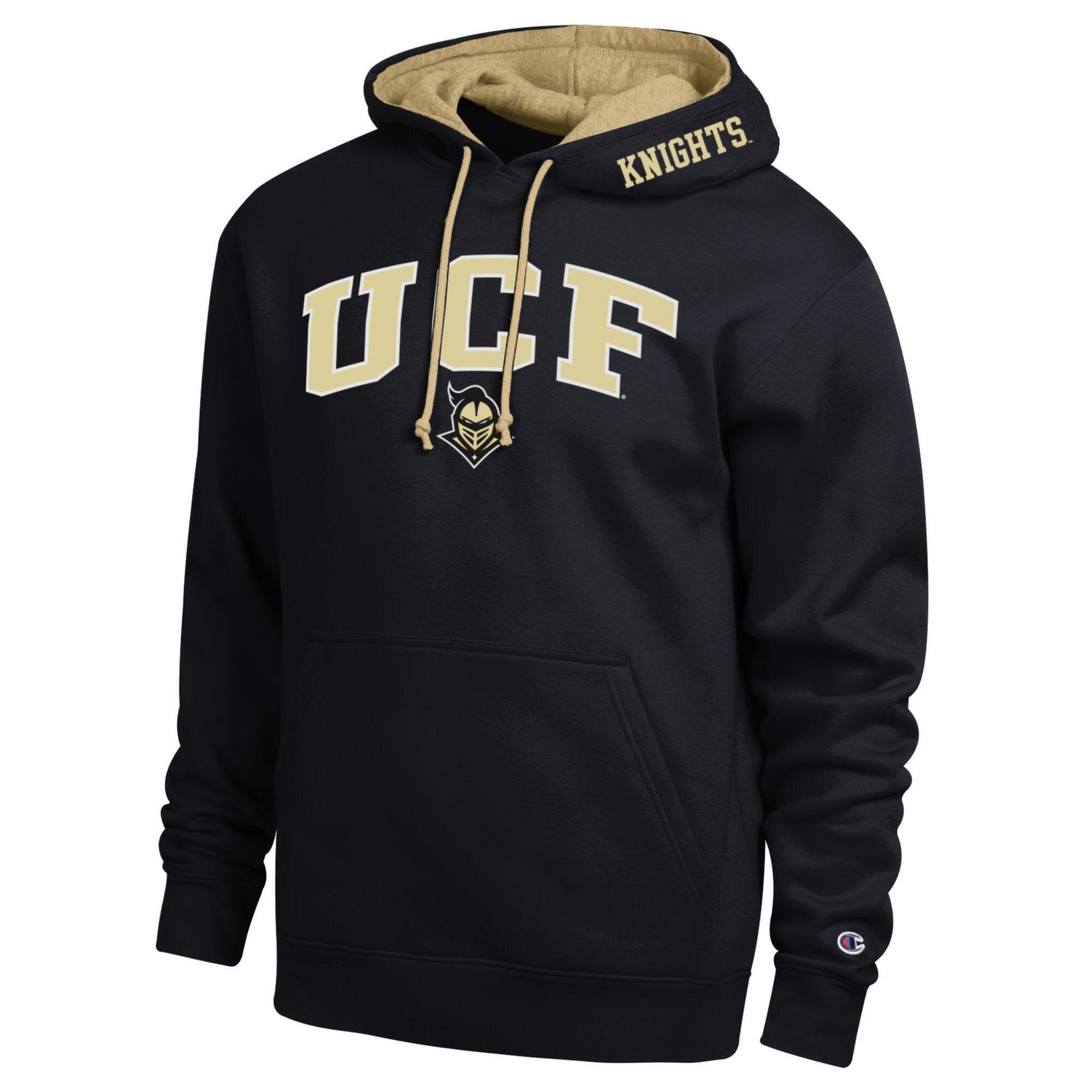 Men's Champion  Black UCF Knights Arch Tackle Twill Hoodie