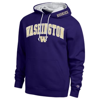 Men's Champion  Purple Washington Huskies Arch Tackle Twill Hoodie
