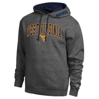 Men's Champion  Charcoal West Virginia Mountaineers Arch Tackle Twill Hoodie