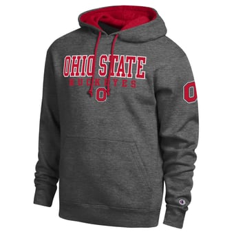 Men's Champion  Charcoal Ohio State Buckeyes Contrast Hoodie