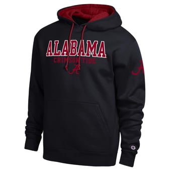 Men's Champion  Black Alabama Crimson Tide Contrast Hoodie