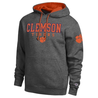 Men's Champion  Charcoal Clemson Tigers Contrast Hoodie