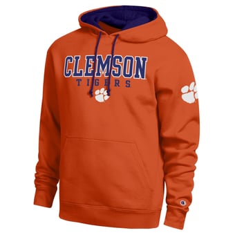 Men's Champion  Orange Clemson Tigers Contrast Hoodie