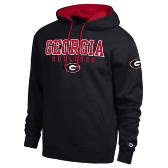 Men's Champion  Black Georgia Bulldogs Contrast Hoodie