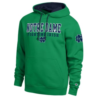 Men's Champion  Green Notre Dame Fighting Irish Contrast Hoodie