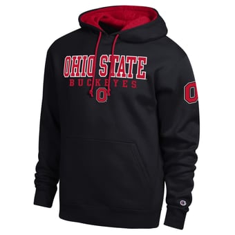 Men's Champion  Black Ohio State Buckeyes Contrast Hoodie
