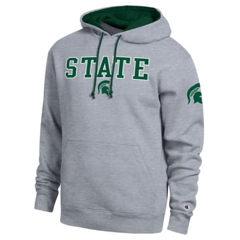 Men's Champion  Heather Gray Michigan State Spartans Contrast Hoodie