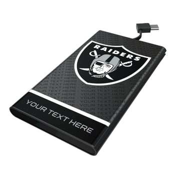 Keyscaper Las Vegas Raiders Personalized 5000mAh Flat Powerbank