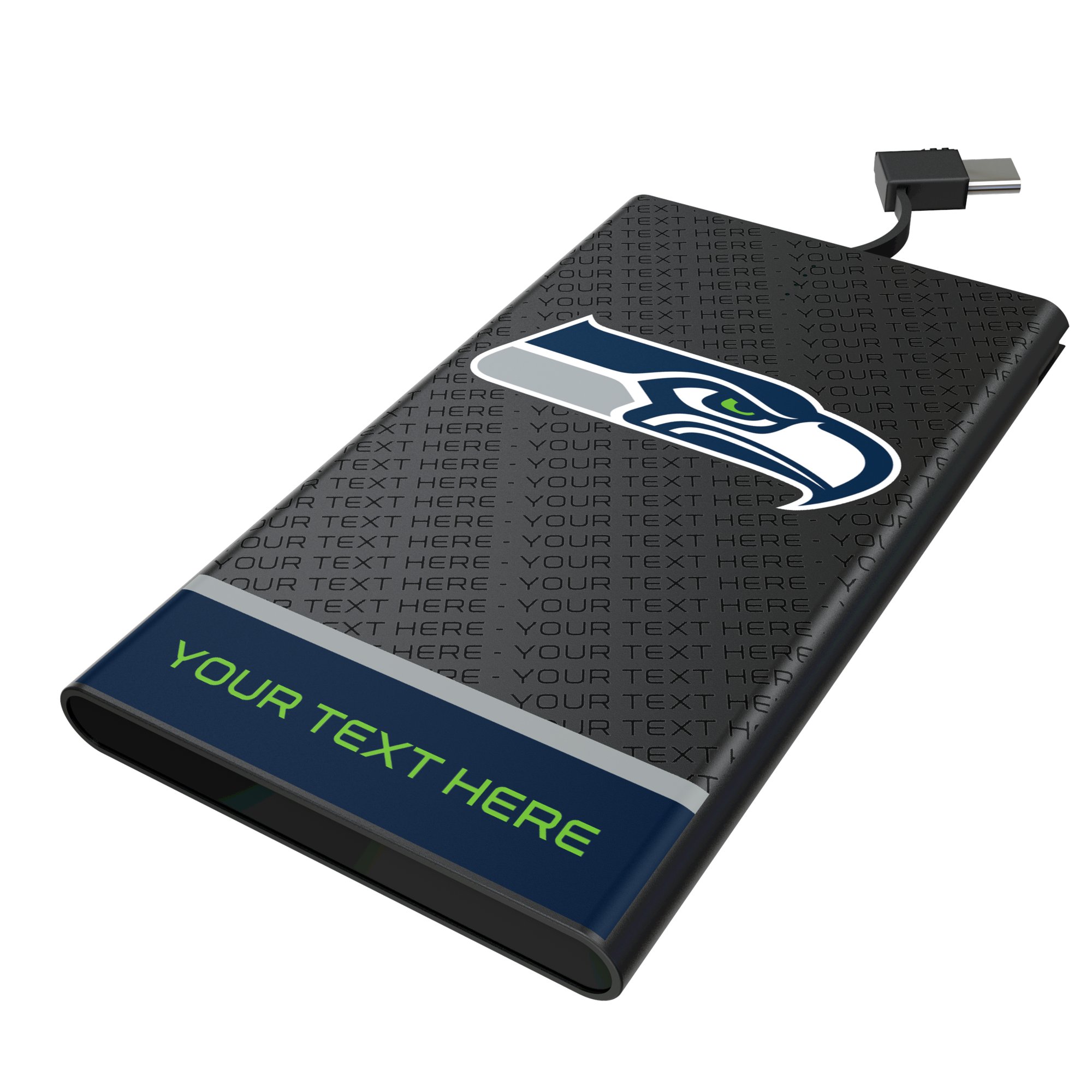 Keyscaper Seattle Seahawks Personalized 5000mAh Flat Powerbank