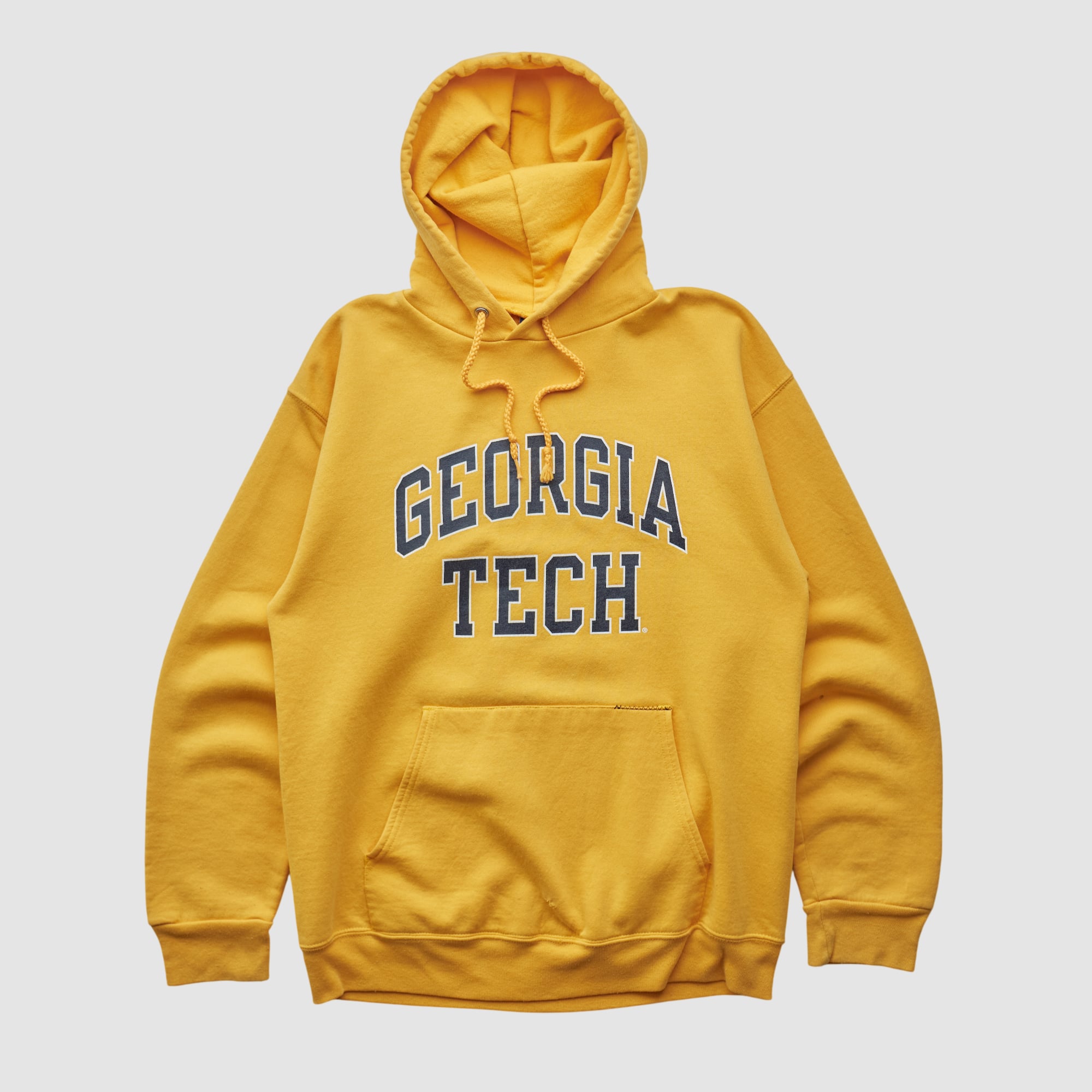 Georgia Tech Yellow Jackets Champion 2000s Hooded Pullover Sweatshirt - Yellow - XS by Fanatics Real Vintage
