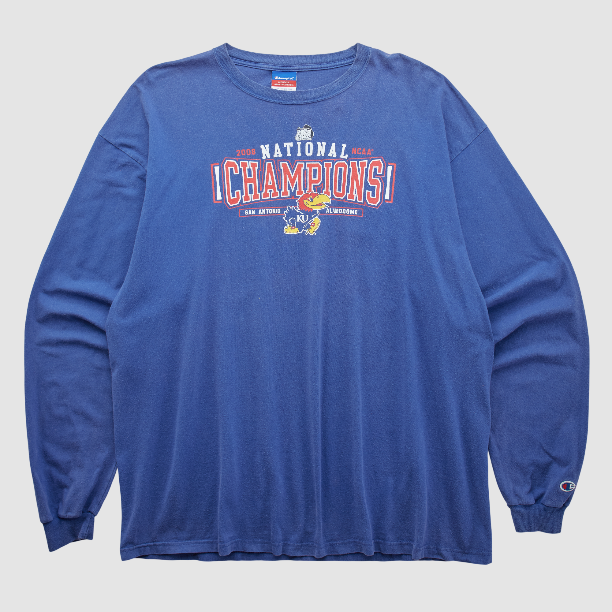 Kansas Jayhawks Champion 2008 Long Sleeve T-shirt – Blue – 2XL by Fanatics Real Vintage Kansas Jayhawks Champion 2008 Long Sleeve T-shirt – Blue – 2XL by Fanatics Real Vintage