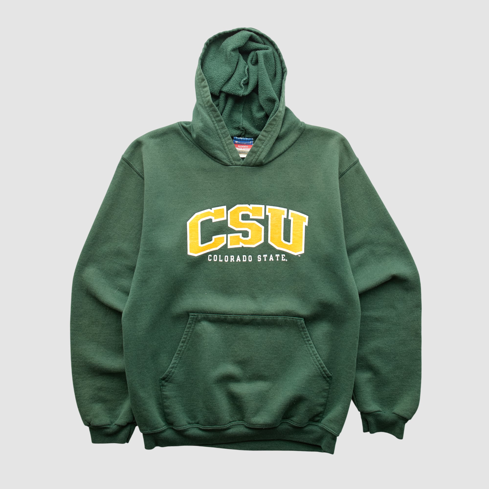 Colorado State Rams Champion 2000s Hooded Pullover Sweatshirt - Green - XXS by Fanatics Real Vintage