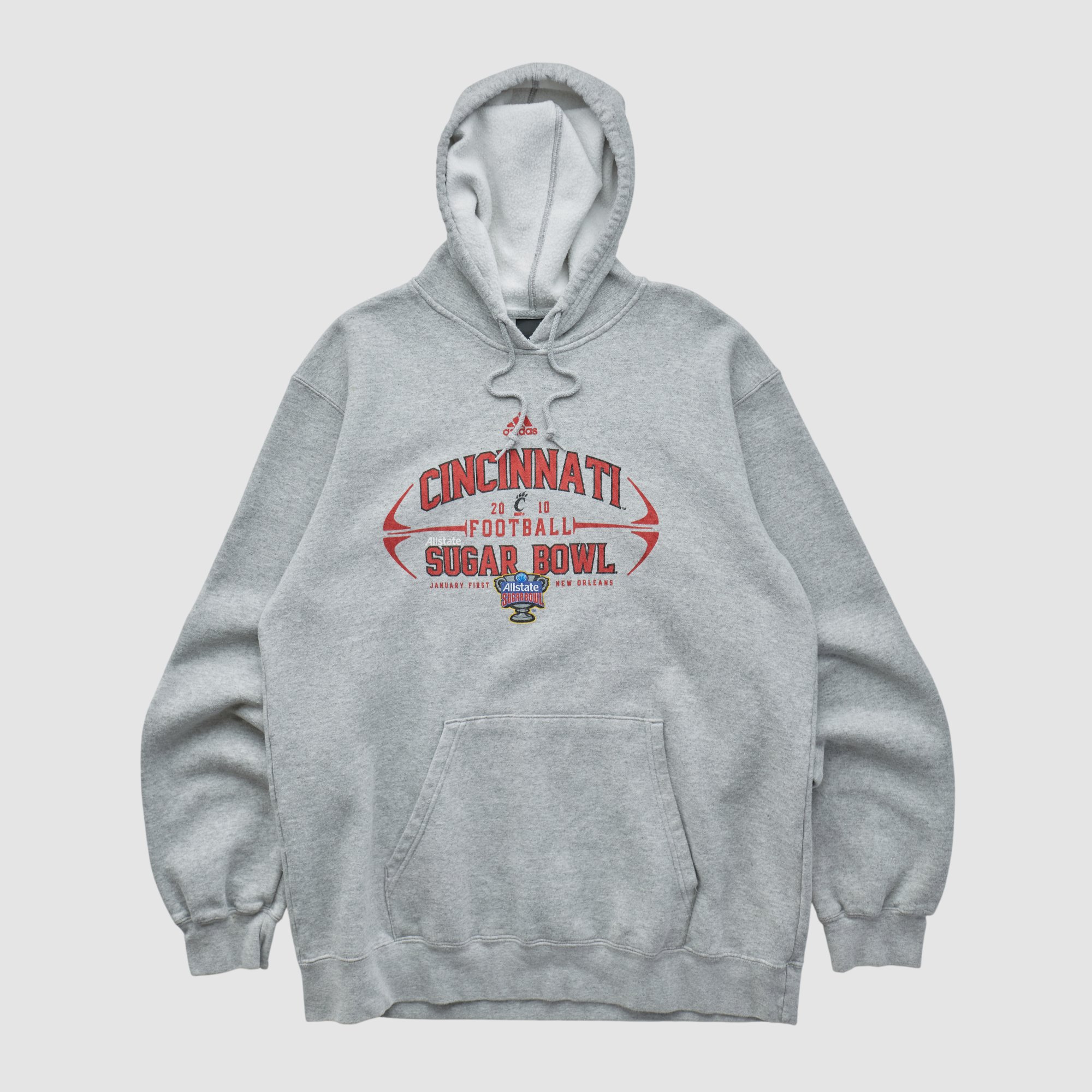 Cincinnati Bearcats Adidas 2010 Hooded Pullover Sweatshirt - Heather Gray - M by Fanatics Real Vintage