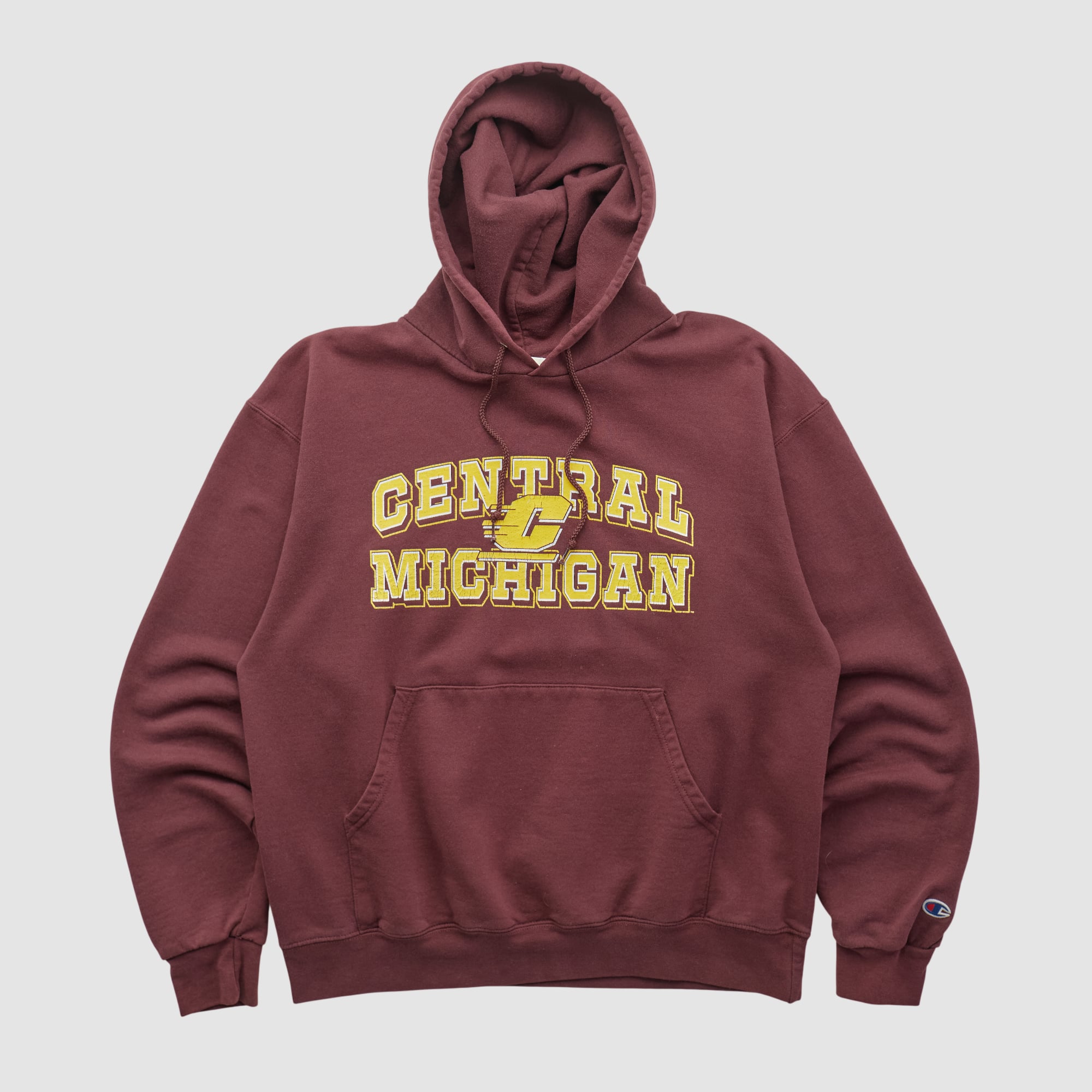 Central Michigan Chippewas Champion 2000s Hooded Pullover Sweatshirt - Maroon - XS by Fanatics Real Vintage
