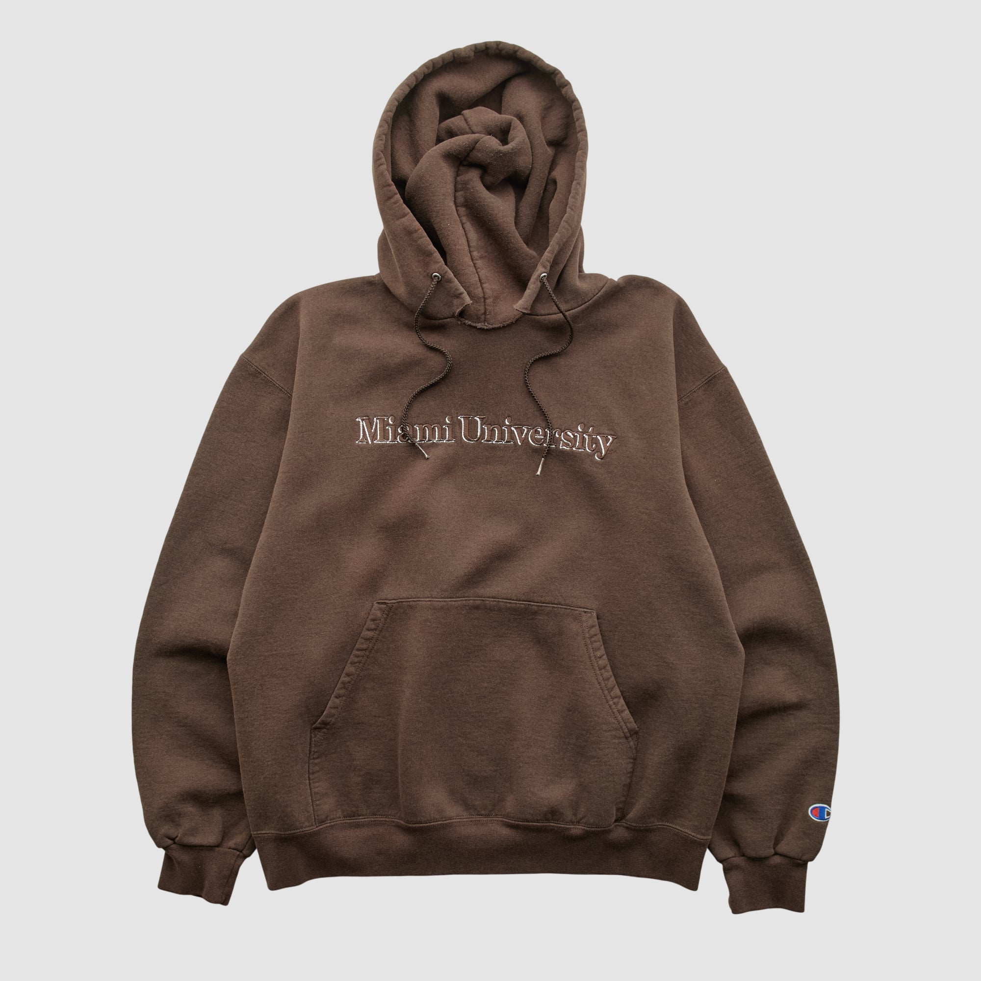 Miami University RedHawks Champion 2000s Hooded Pullover Sweatshirt - Brown - S by Fanatics Real Vintage