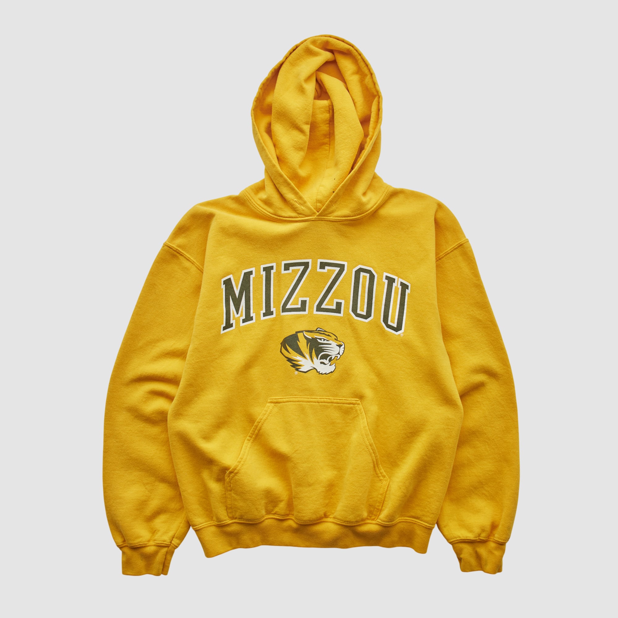 Missouri Tigers Oarsman 2000s Hooded Pullover Sweatshirt - Yellow - XXS by Fanatics Real Vintage