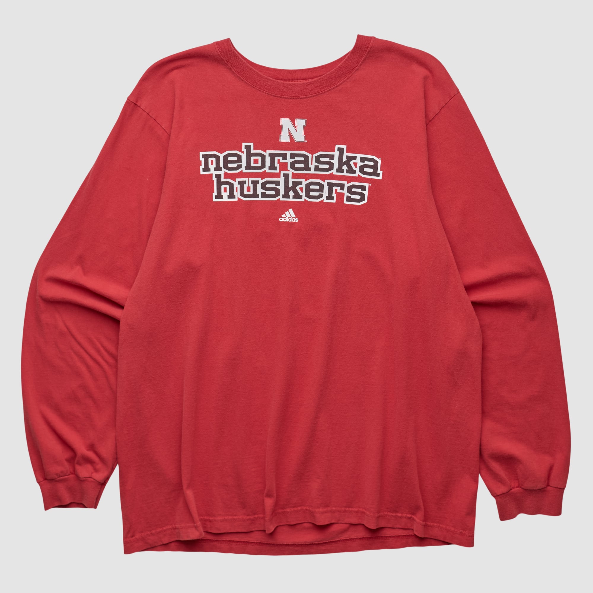Nebraska Huskers Adidas 2000s Long Sleeve T-shirt - Red - XL by Fanatics Real Vintage