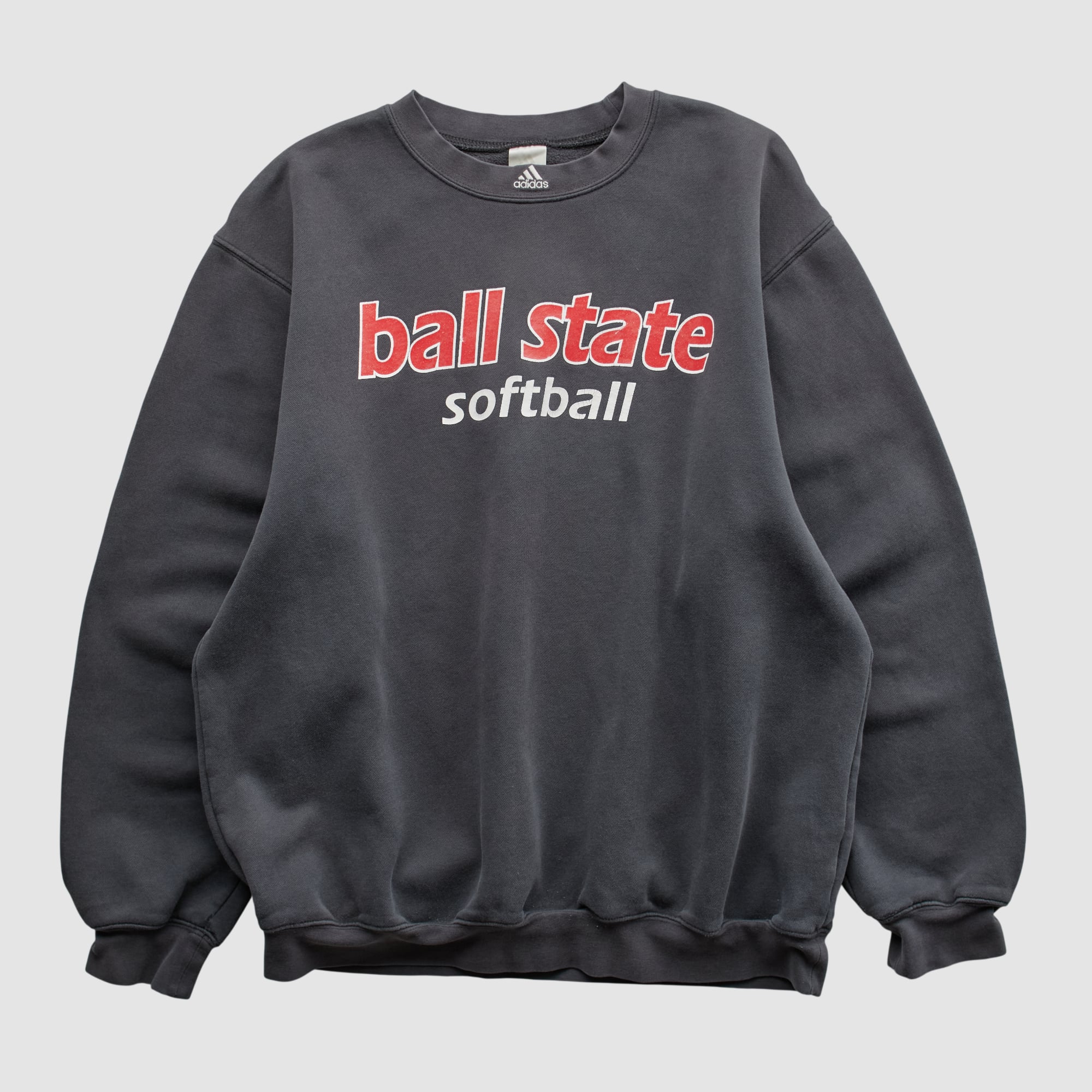 Ball State Cardinals Adidas 2000s Pullover Sweatshirt - Charcoal - S by Fanatics Real Vintage
