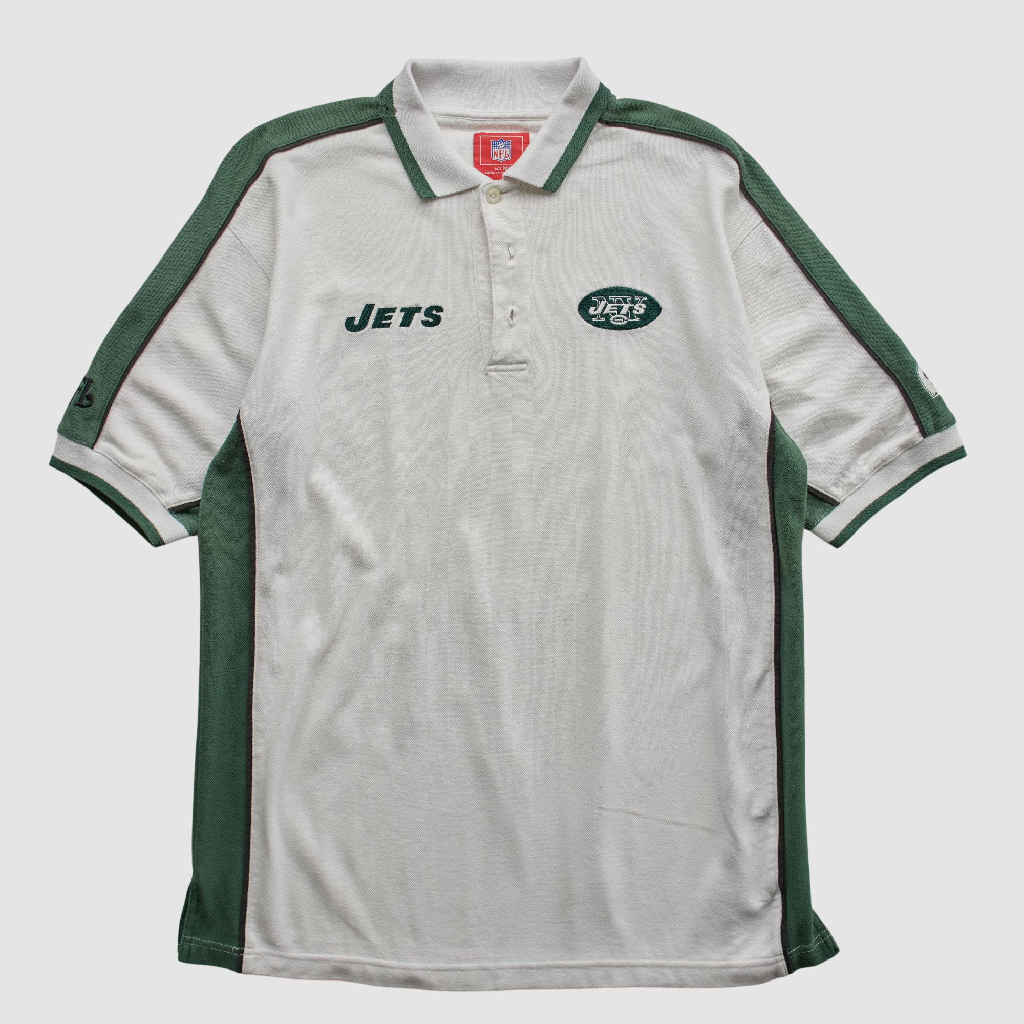 New York Jets NFL 2000s Polo - White - M by Fanatics Real Vintage