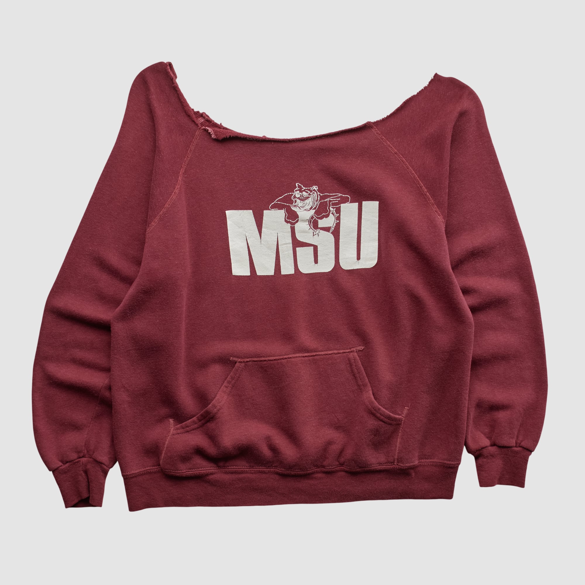 Mississippi State Bulldogs 80s Pullover Sweatshirt - Maroon - XS by Fanatics Real Vintage