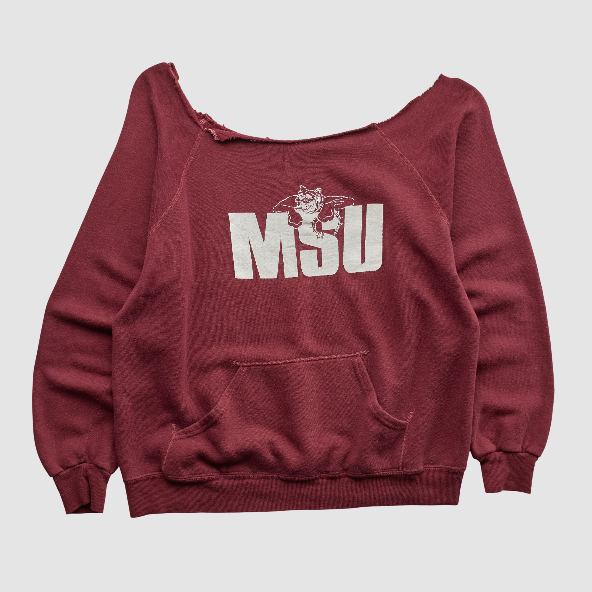 Mississippi State Bulldogs 80s Pullover Sweatshirt – Maroon – XS by Fanatics Real Vintage Mississippi State Bulldogs 80s Pullover Sweatshirt – Maroon – XS by Fanatics Real Vintage