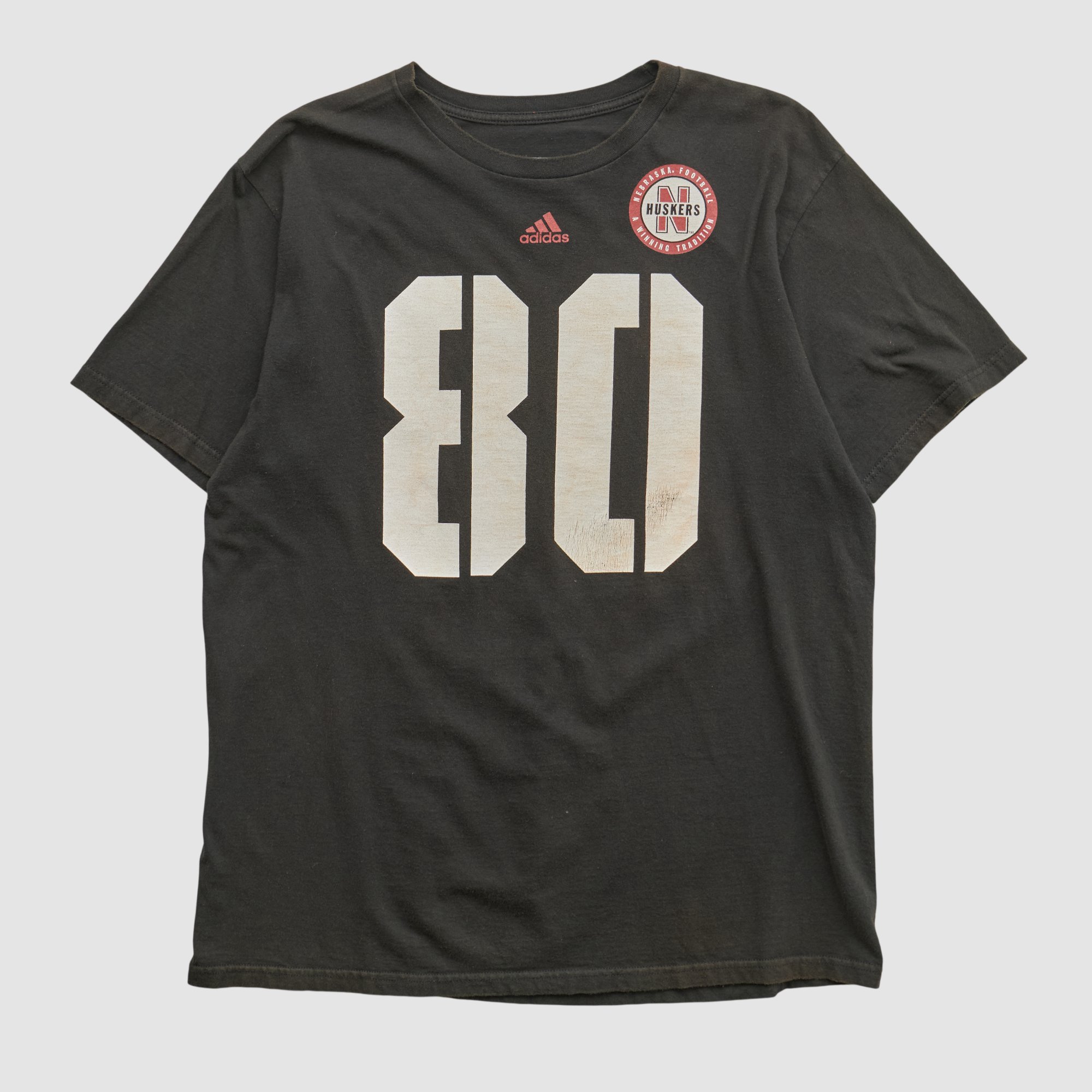 Nebraska Huskers Adidas 2010s T-shirt - Black - M by Fanatics Real Vintage