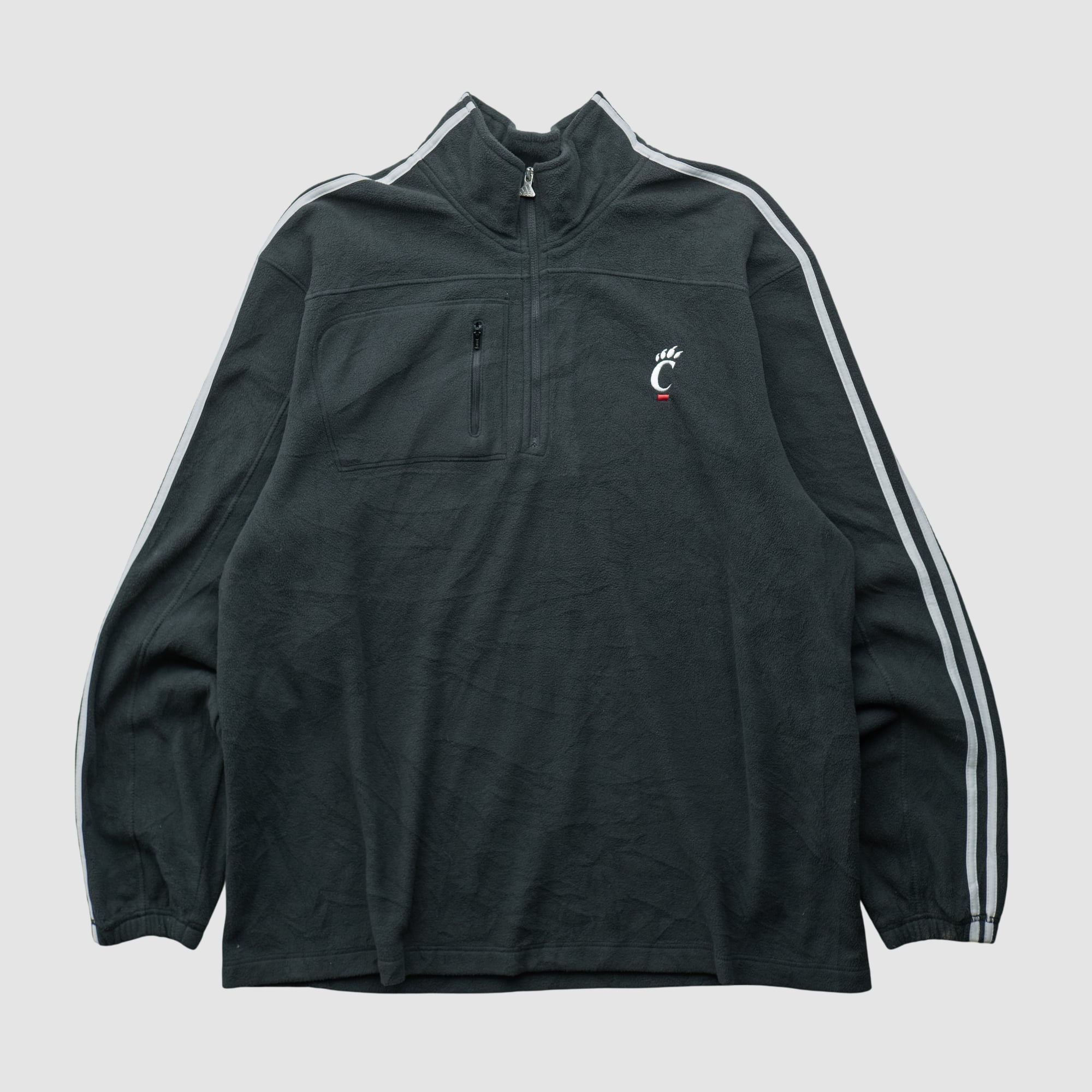 Cincinnati Bearcats Adidas 2000s 1/4 Zip Sweatshirt - Charcoal - XL by Fanatics Real Vintage
