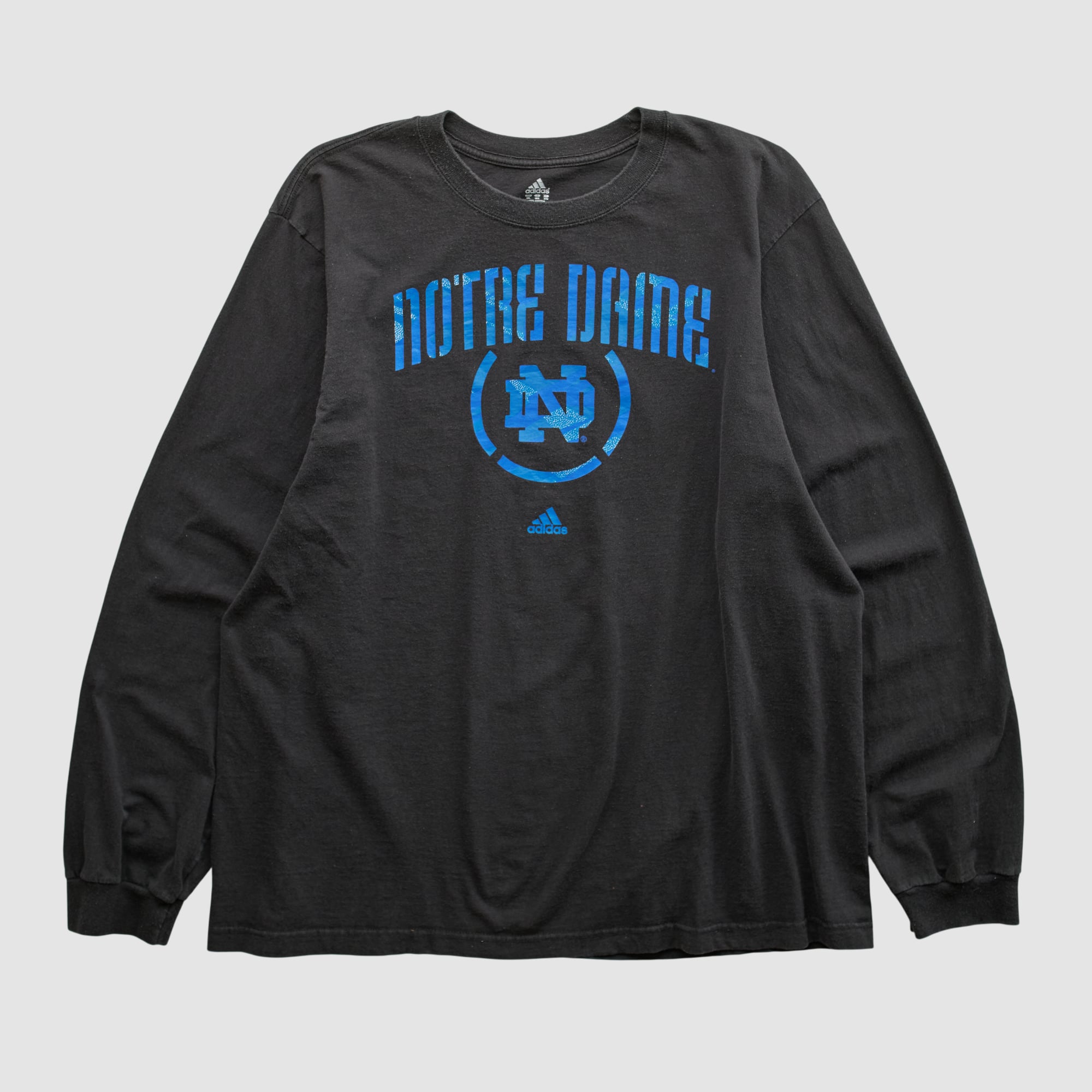 Notre Dame Fighting Irish Adidas 2010s Long Sleeve T-shirt - Black - XL by Fanatics Real Vintage