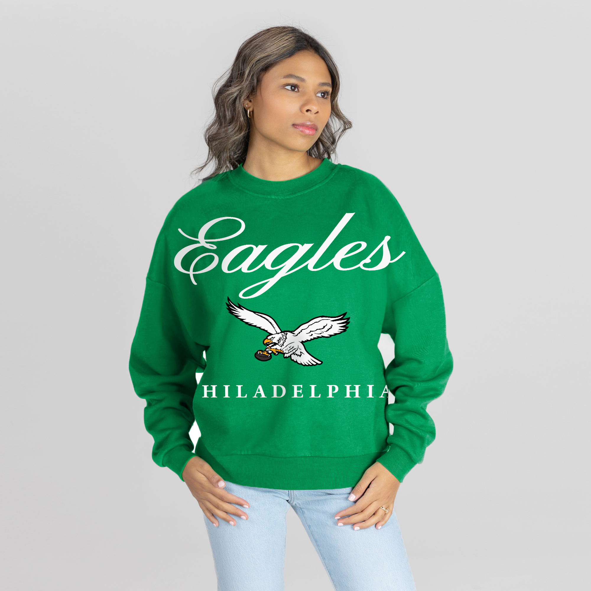 Gameday Couture Women's Kelly Green Philadelphia Eagles Legacy Club Premium Fleece Drop Shoulder Oversized Sweatshirt - Kelly Green