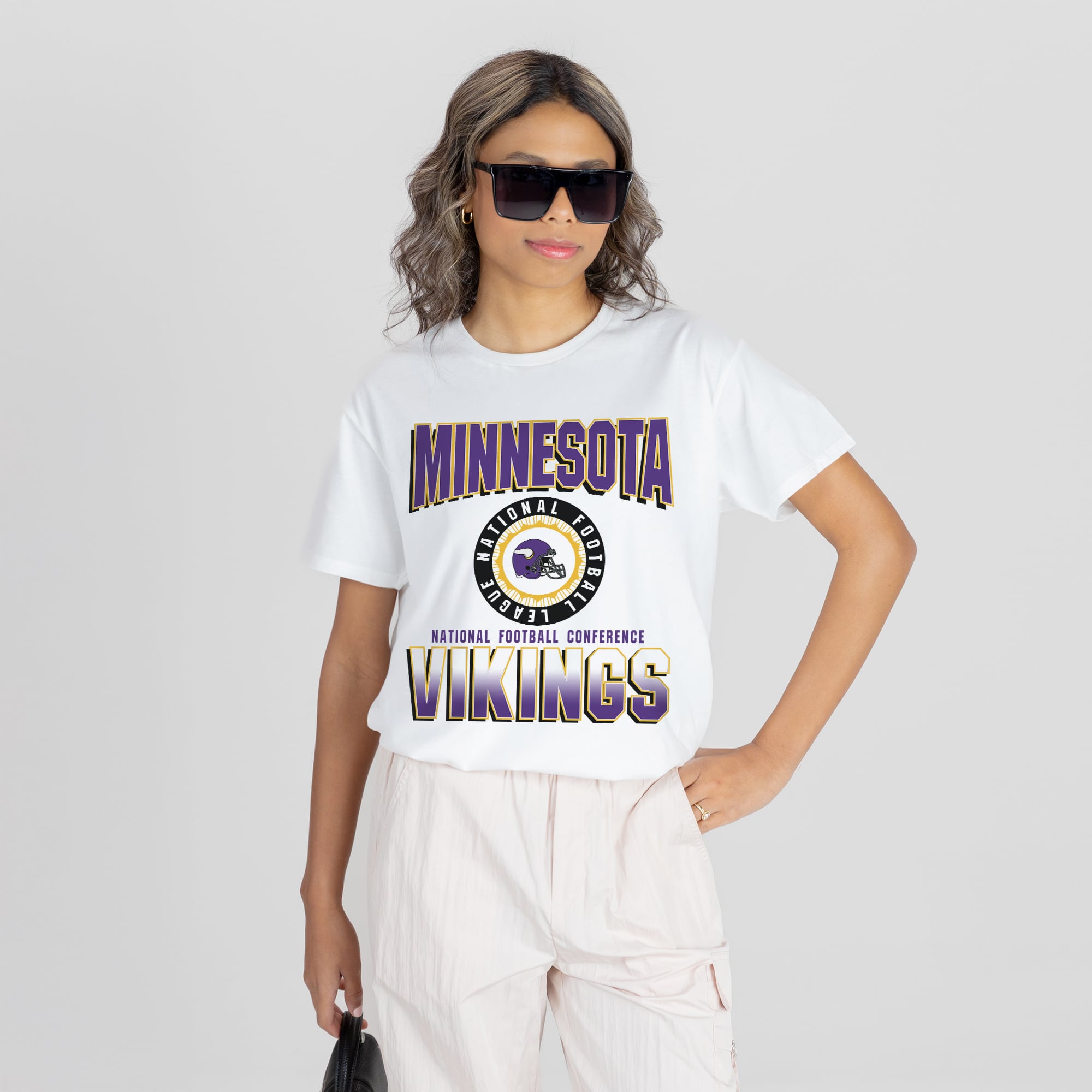 Women’s Gameday Couture White Minnesota Vikings Oversized All-Time Classic Flowy T-Shirt