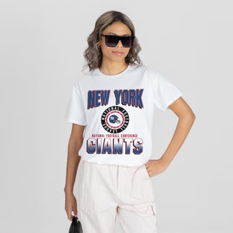 Women's Gameday Couture White New York Giants Oversized All-Time Classic Flowy T-Shirt