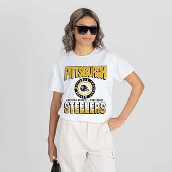Women's Gameday Couture White Pittsburgh Steelers Oversized All-Time Classic Flowy T-Shirt