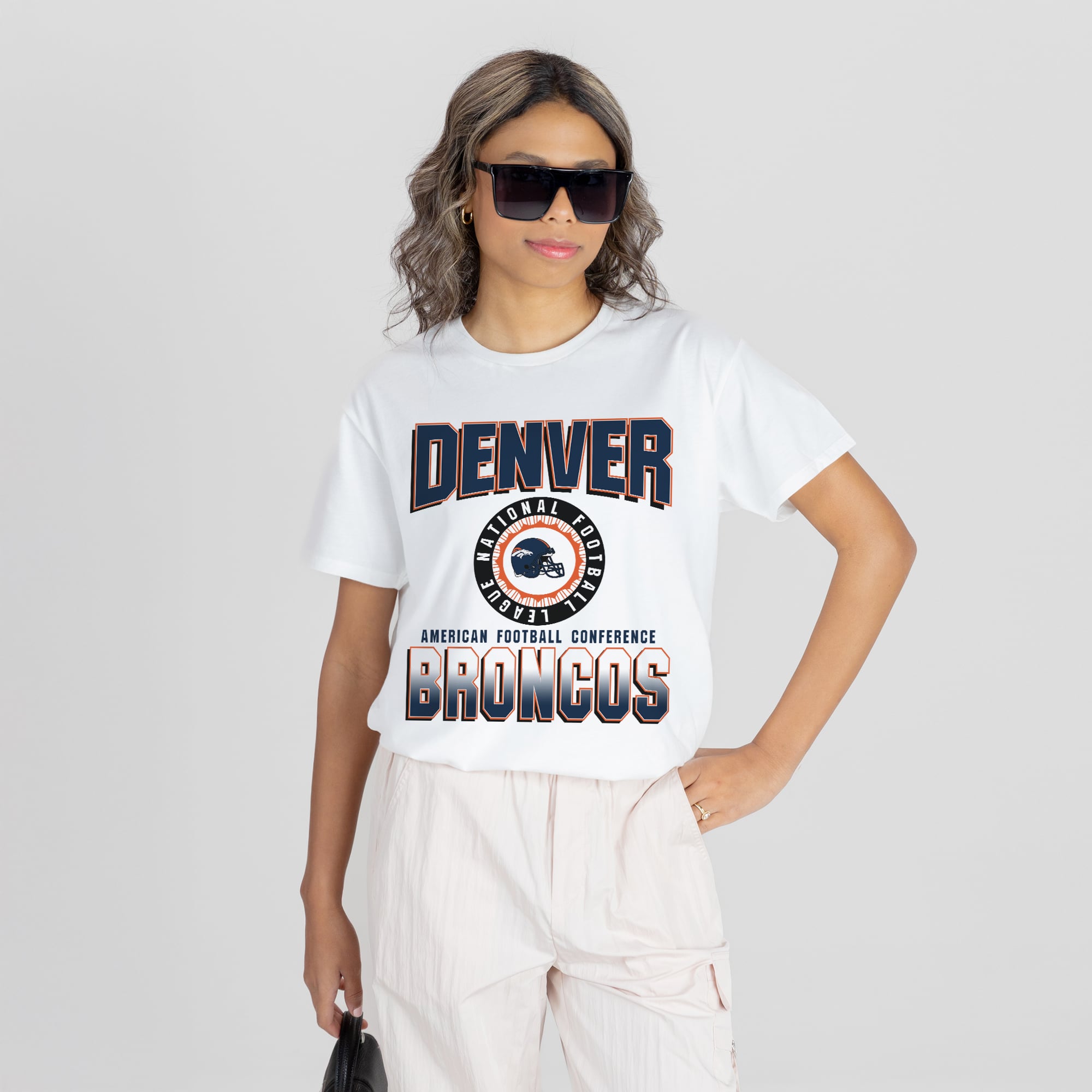 Women’s Gameday Couture White Denver Broncos Oversized All-Time Classic Flowy T-Shirt