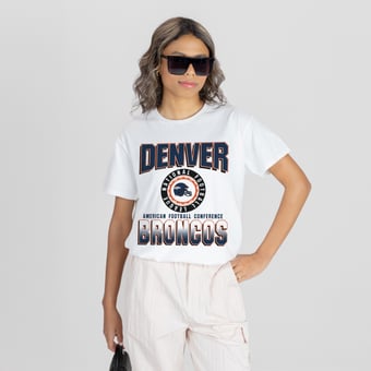 Women's Gameday Couture White Denver Broncos Oversized All-Time Classic Flowy T-Shirt