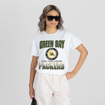 Women's Gameday Couture White Green Bay Packers Oversized All-Time Classic Flowy T-Shirt