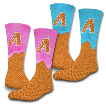 Unisex ISlide Arizona Diamondbacks Ice Cream Drip 2-Pack Lifestyle Crew Socks Set