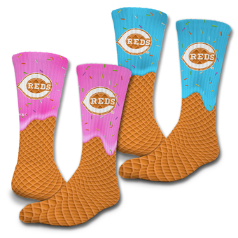 Unisex ISlide Cincinnati Reds Ice Cream Drip 2-Pack Lifestyle Crew Socks Set