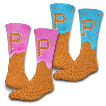 Unisex ISlide Pittsburgh Pirates Ice Cream Drip 2-Pack Lifestyle Crew Socks Set