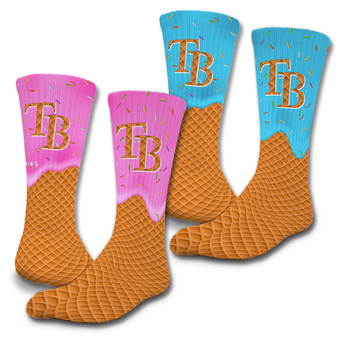 Unisex ISlide Tampa Bay Rays Ice Cream Drip 2-Pack Lifestyle Crew Socks Set