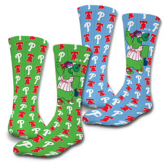 Unisex ISlide Philadelphia Phillies Mascot 2-Pack Lifestyle Crew Socks Set