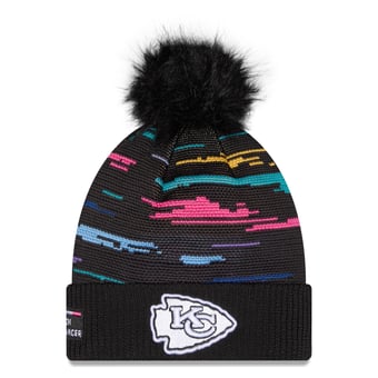 Women's New Era Black Kansas City Chiefs 2026 NFL Crucial Catch Cuffed Knit Hat with Pom