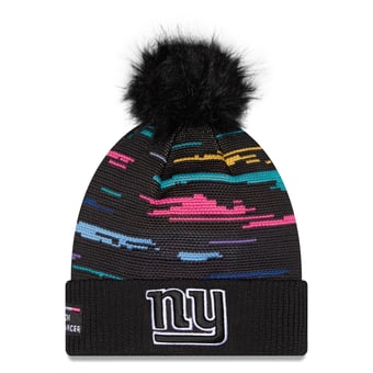 Women's New Era Black New York Giants 2026 NFL Crucial Catch Cuffed Knit Hat with Pom