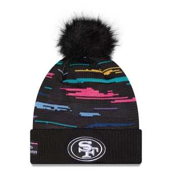 Women's New Era Black San Francisco 49ers 2026 NFL Crucial Catch Cuffed Knit Hat with Pom