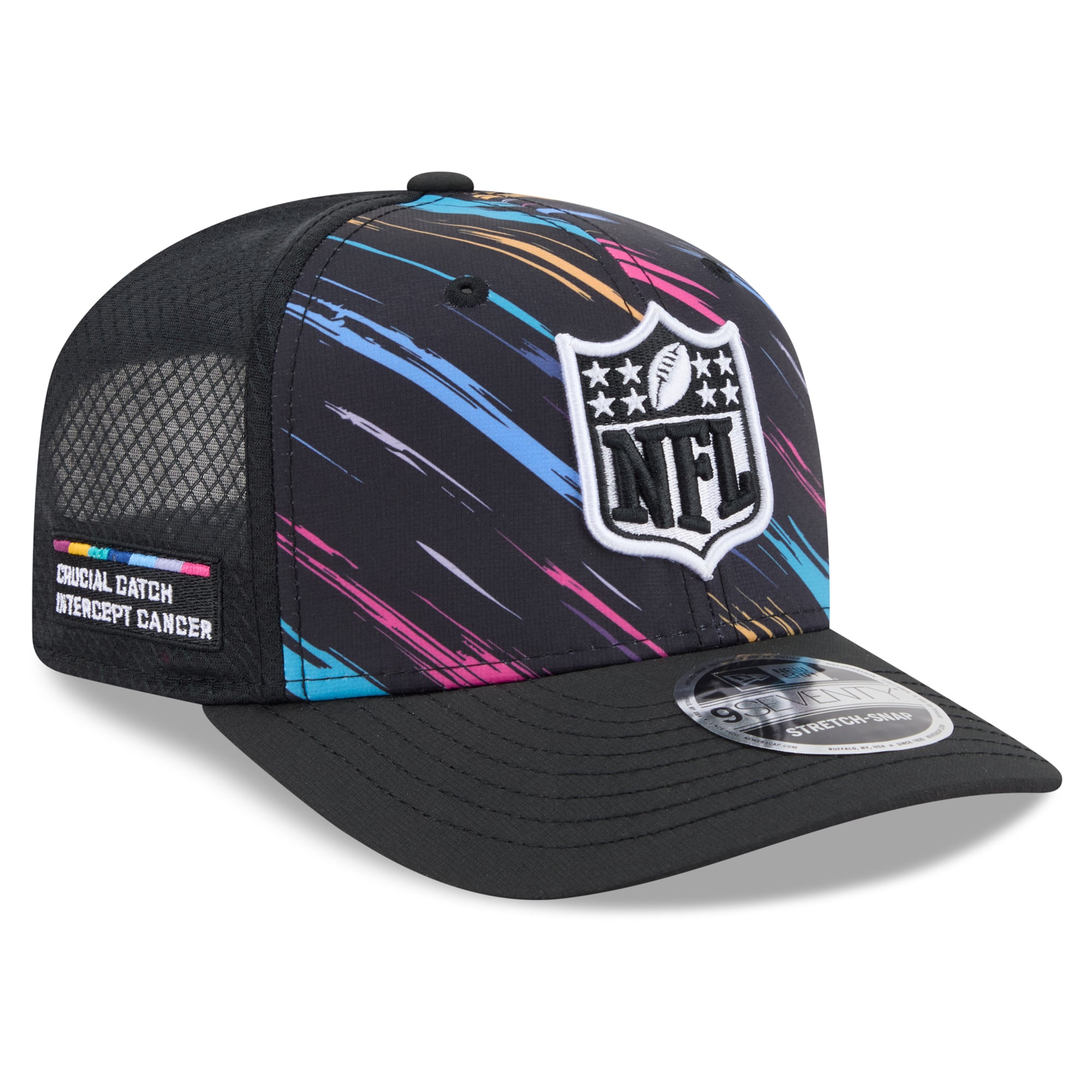 Men's New Era Black 2026 NFL Crucial Catch 9SEVENTY Adjustable Trucker Hat