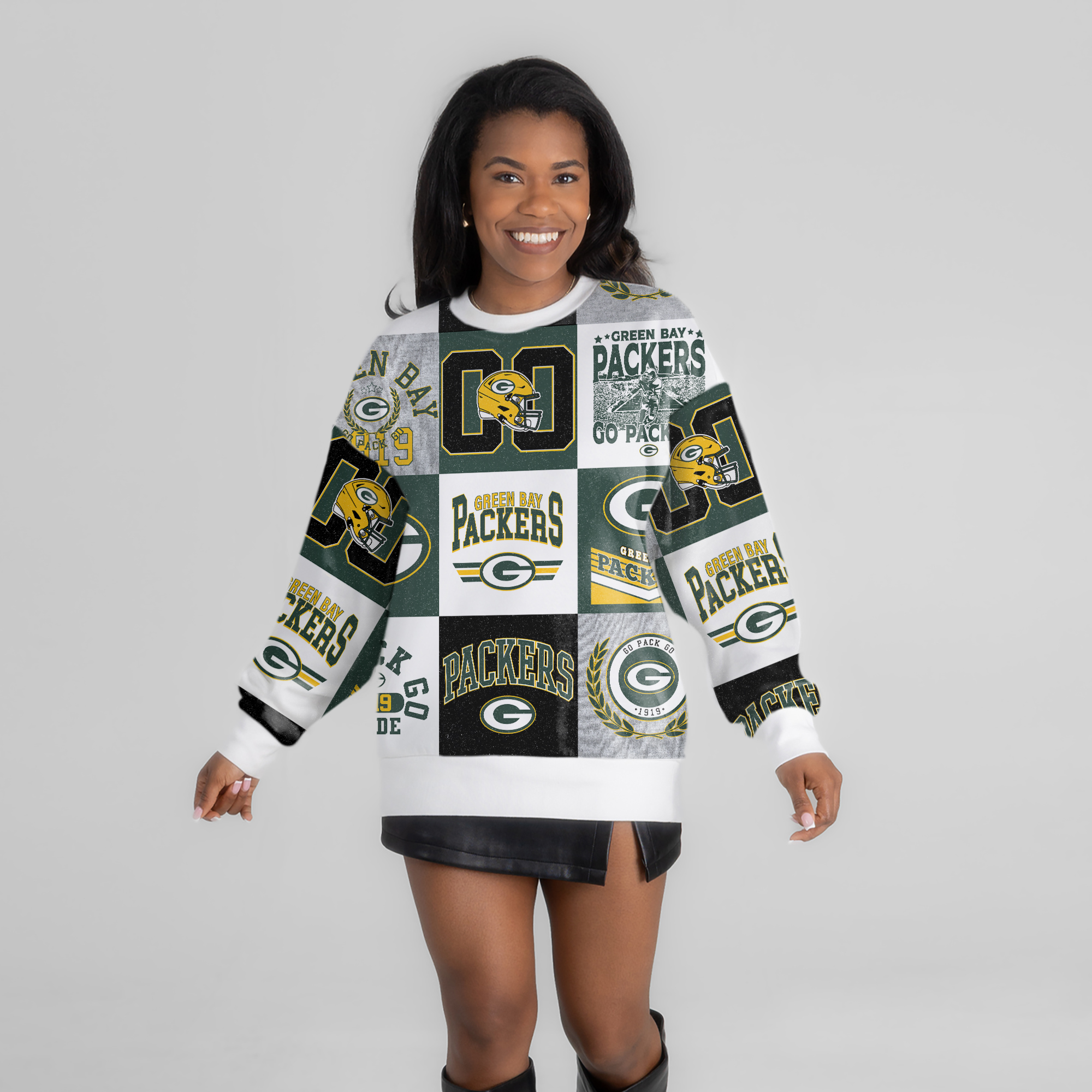 Women’s Gameday Couture White Green Bay Packers Highlight Reel Repeat Premium Fleece Sweatshirt Women’s Gameday Couture White Green Bay Packers Highlight Reel Repeat Premium Fleece Sweatshirt