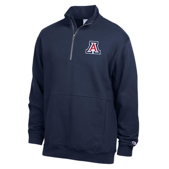 Men's Champion  Navy Arizona Wildcats Fleece Quarter-Zip Pullover