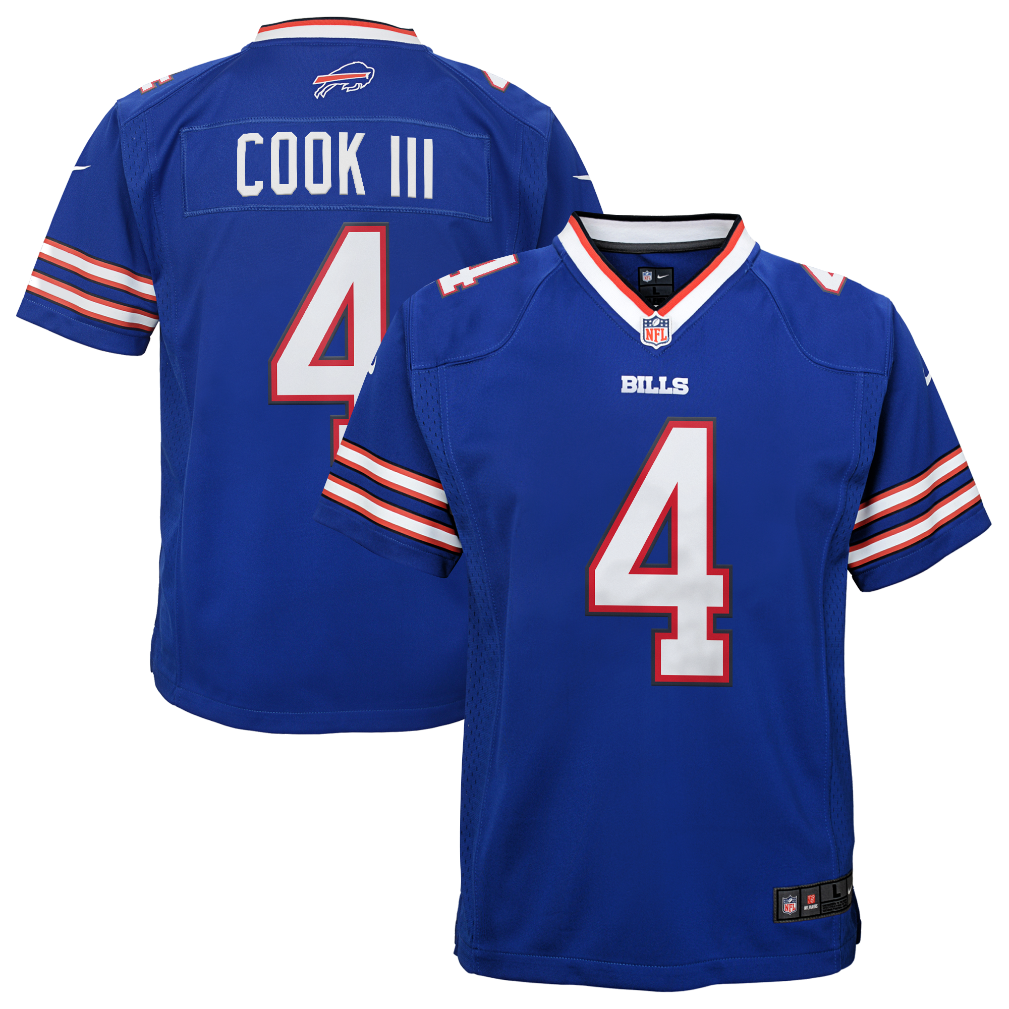 Camiseta Nike Game de la 1ª equipación del Buffalo Bills - James Cook III - Jóvenes