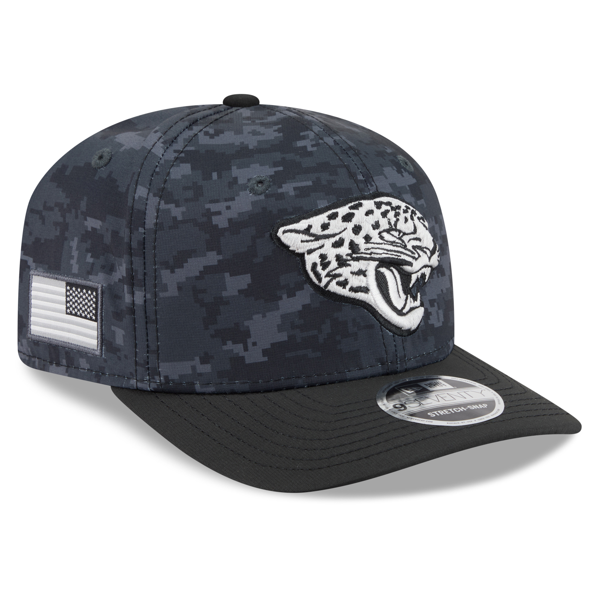 Youth New Era Black Jacksonville Jaguars 2026 Salute To Service 9SEVENTY Adjustable Hat
