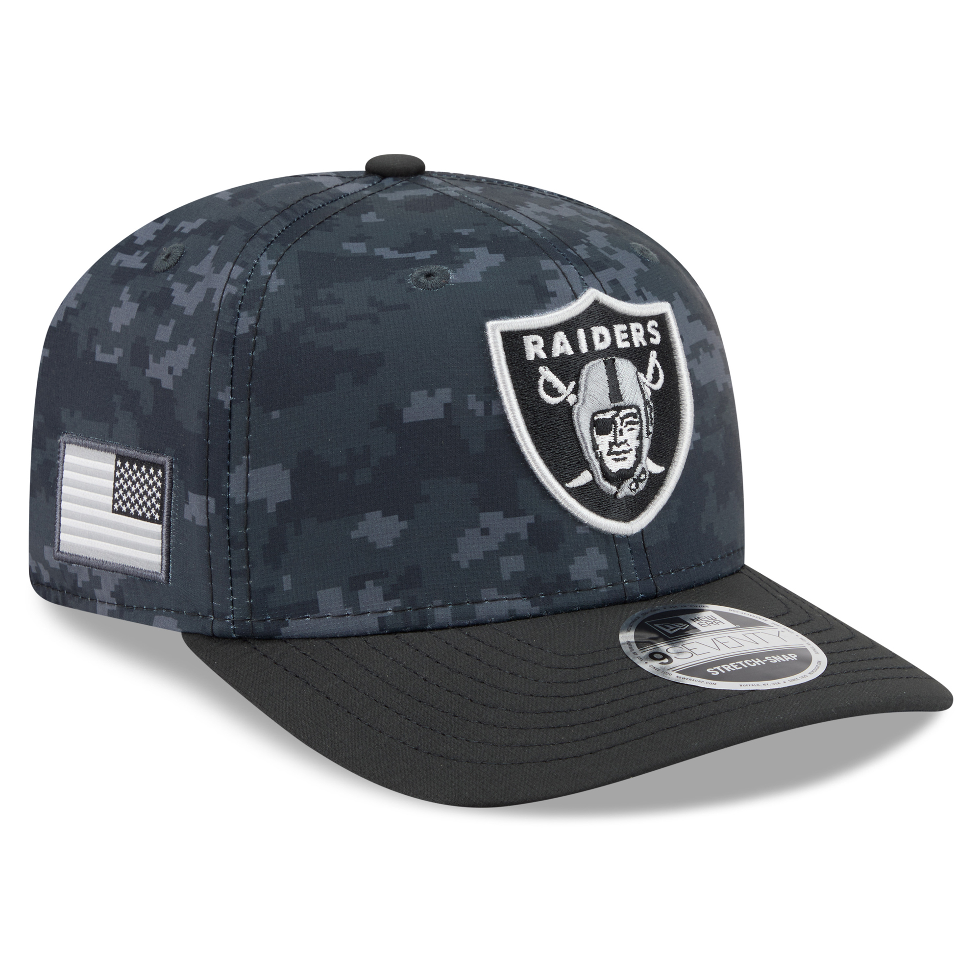 Youth New Era Black Las Vegas Raiders 2026 Salute To Service 9SEVENTY Adjustable Hat